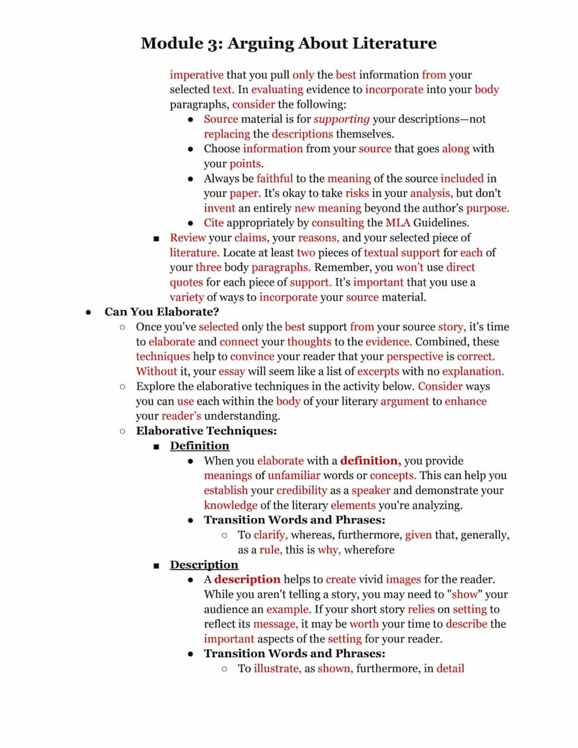 Module 3: Arguing About Literature
This module teaches you how to format, create, and polish a literary analysis essay.
03.01: Develop a Cla