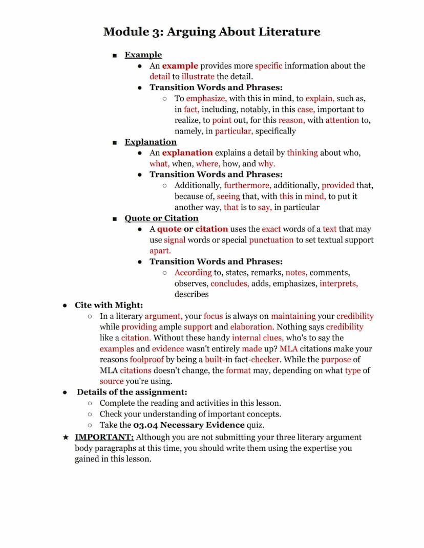 Module 3: Arguing About Literature
This module teaches you how to format, create, and polish a literary analysis essay.
03.01: Develop a Cla