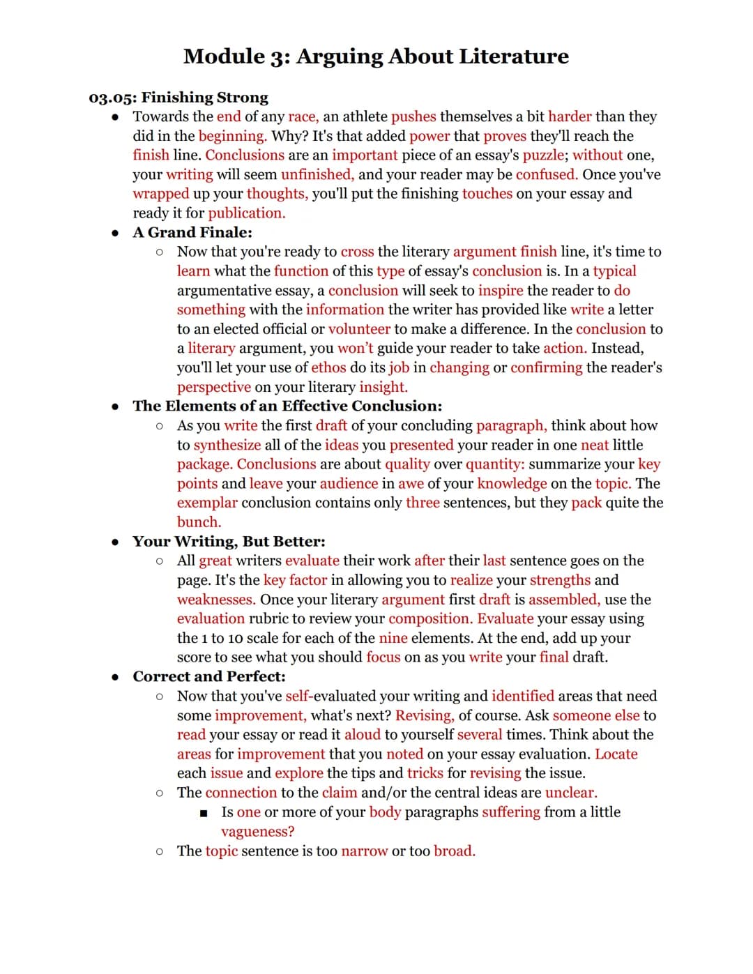 Module 3: Arguing About Literature
This module teaches you how to format, create, and polish a literary analysis essay.
03.01: Develop a Cla