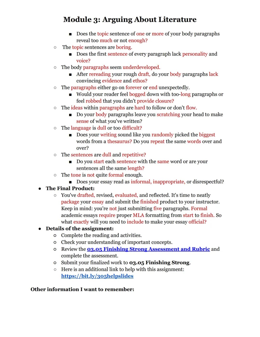 Module 3: Arguing About Literature
This module teaches you how to format, create, and polish a literary analysis essay.
03.01: Develop a Cla