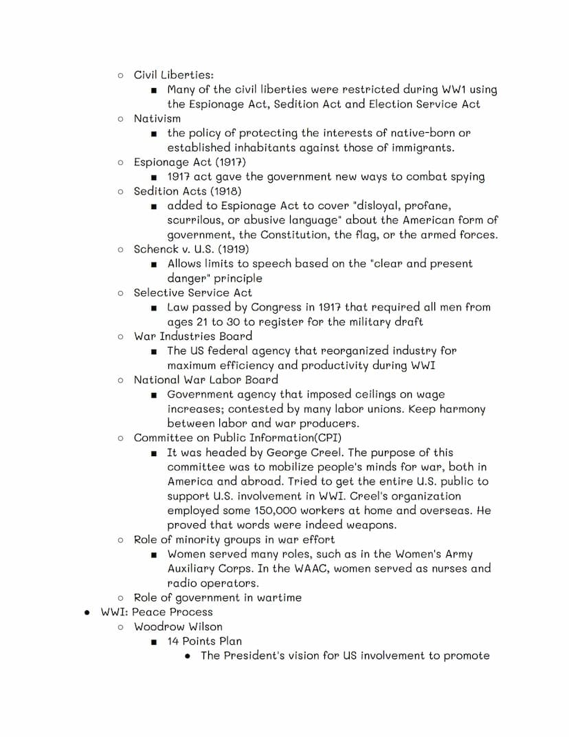 Main Idea:
1.
2.
3.
4.
5.
6.
7.
8.
What were the main causes of WWI?
O
Why did the U.S. declare neutrality regarding World War I?
Why did th