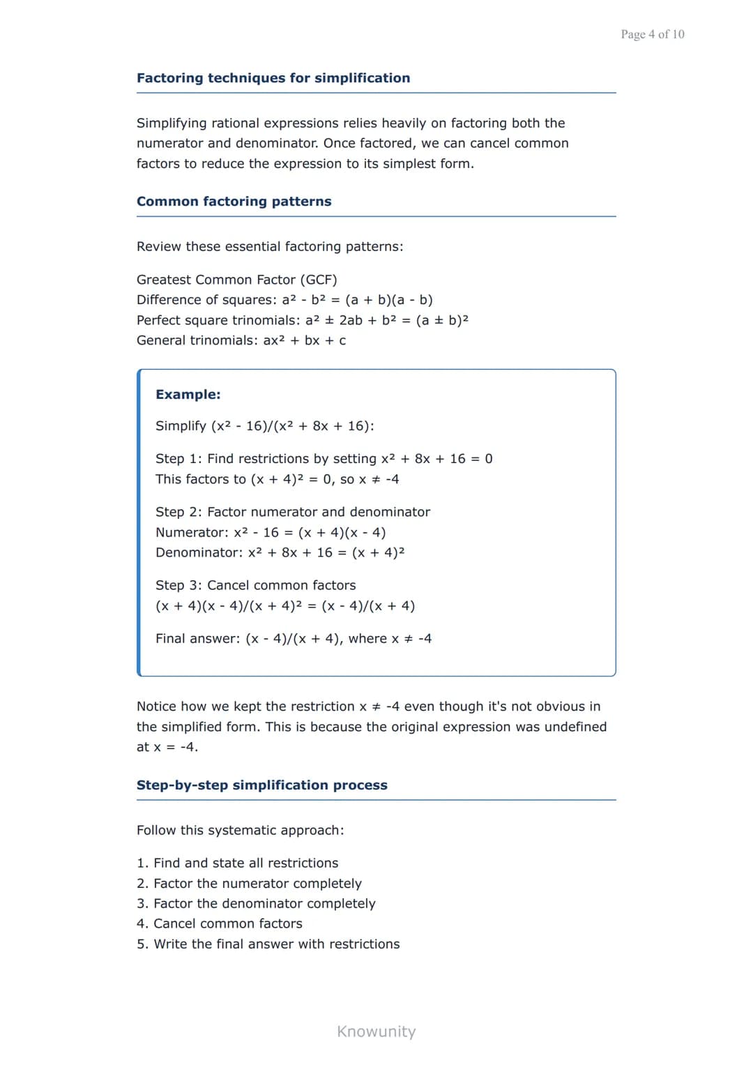 Simplifying rational algebraic expressions
Master techniques for simplifying rational algebraic
expressions
What you'll learn today
Define r