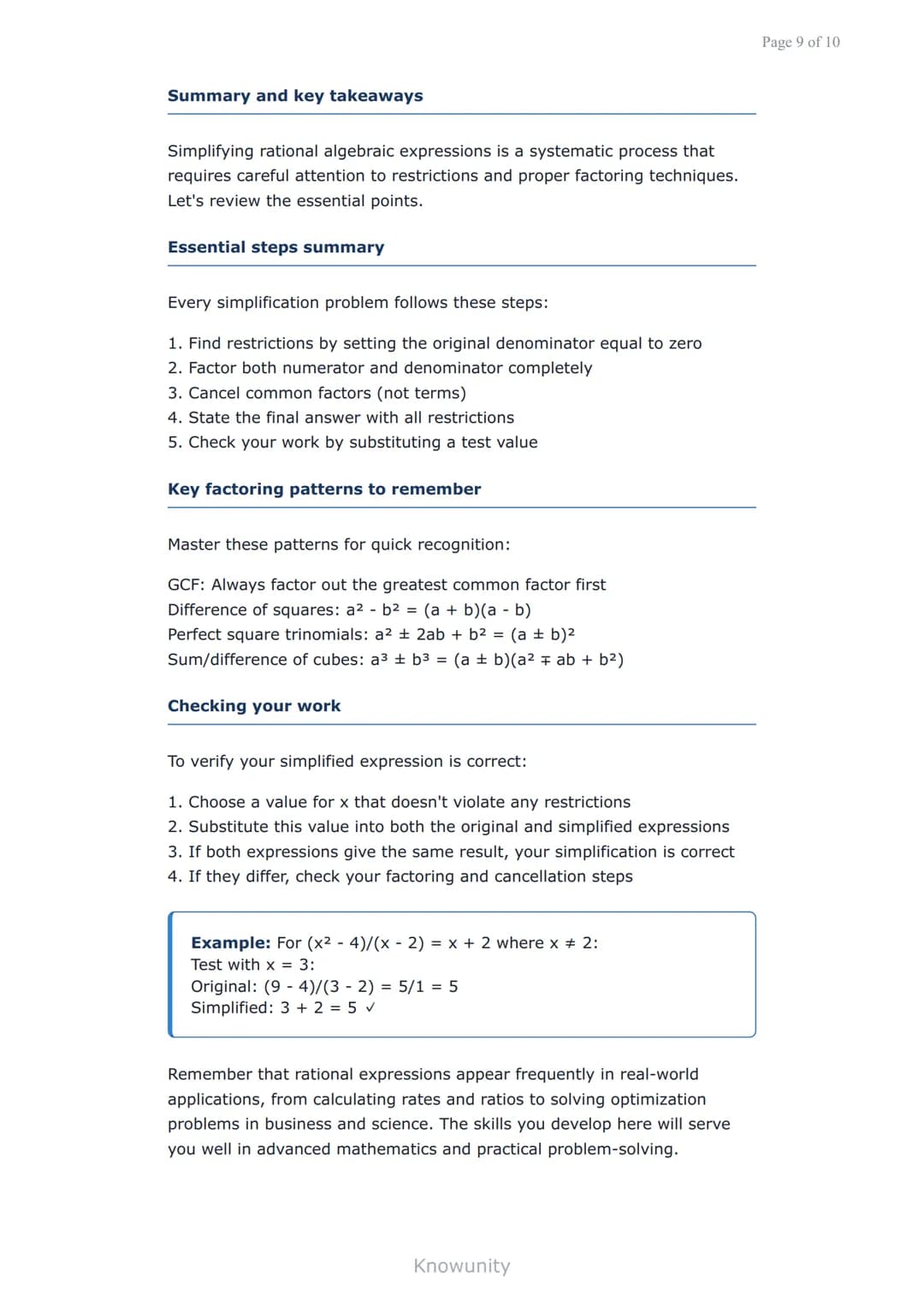Simplifying rational algebraic expressions
Master techniques for simplifying rational algebraic
expressions
What you'll learn today
Define r