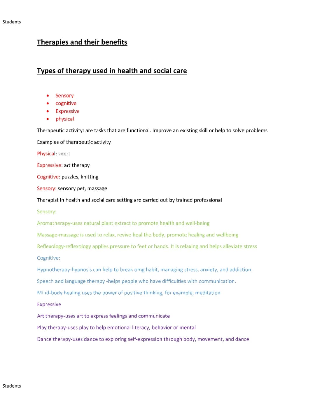 Health and social care