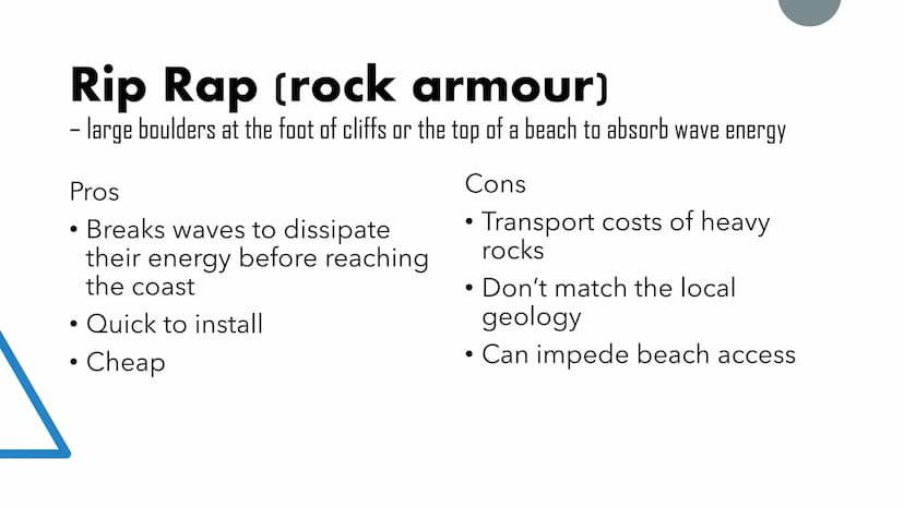Coastal
Defences Soft and Hard Engineering
Soft engineering
• A more natural approach,
allowing natural processes to
work and land to change