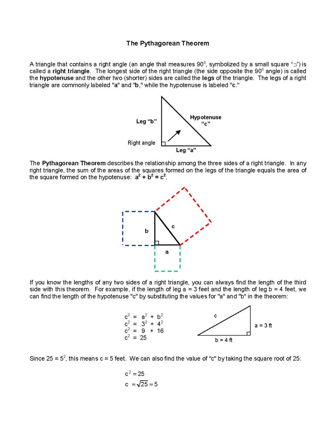 Pythagorean theorem for triangles 