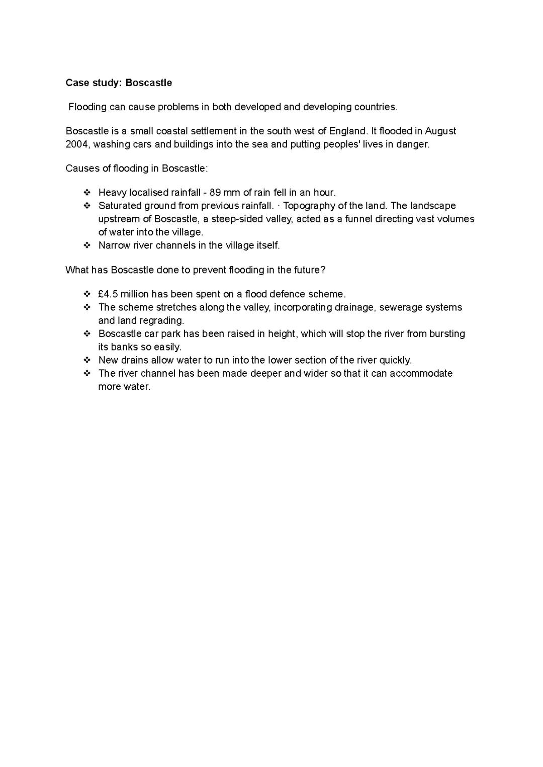 Case study : Boscastle