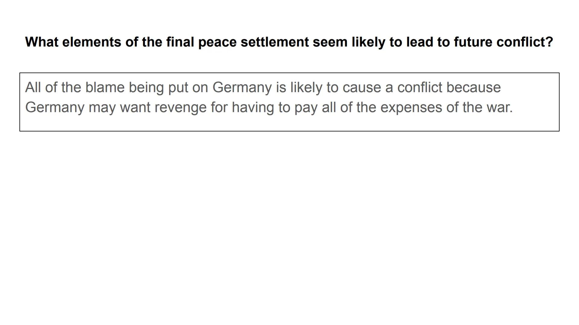 # The End of WWI

Fourteen Points vs. Treaty of Versailles Directions

Use your textbook pp. 341-343 and this
link: Fourteen Points v. Treat