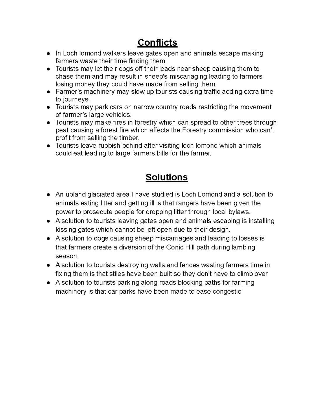 Conflicts Between Tourists and Farmers in Loch Lomond - Solutions and Fun Facts