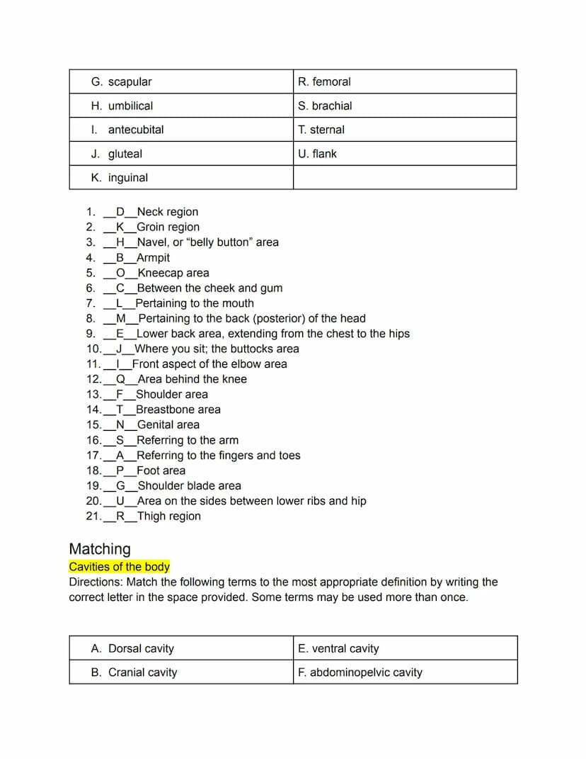 PART 1: Mastering the Basics
Matching
General Terms
Directions: Match the following terms to the most appropriate definition by writing the
