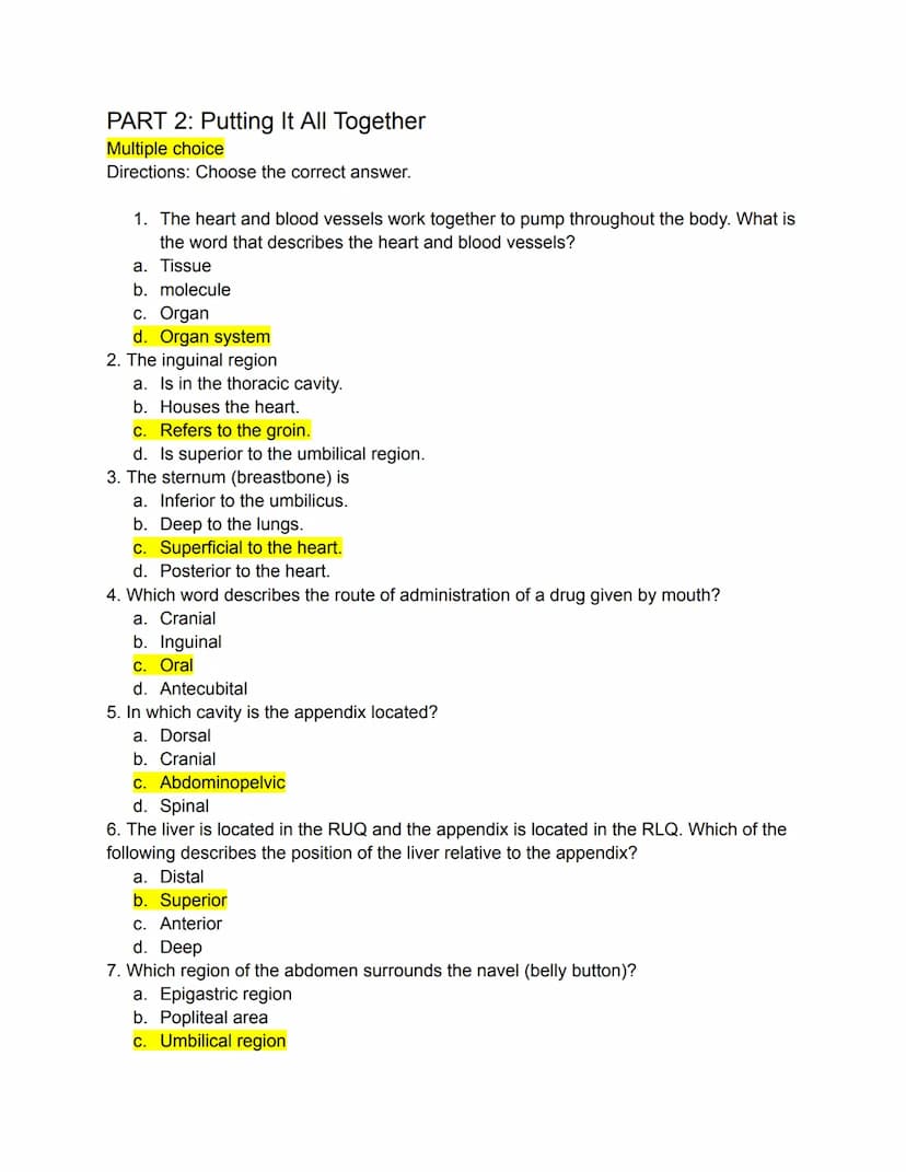 PART 1: Mastering the Basics
Matching
General Terms
Directions: Match the following terms to the most appropriate definition by writing the
