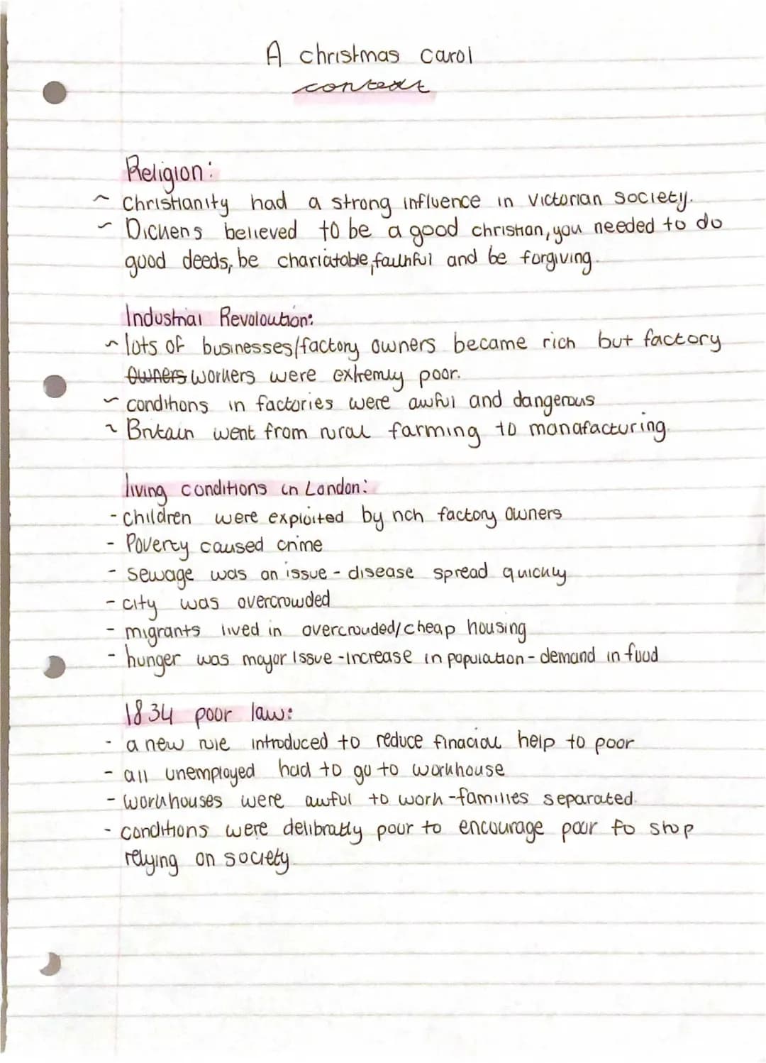 A Christmas Carol Context Revision PDF for GCSE