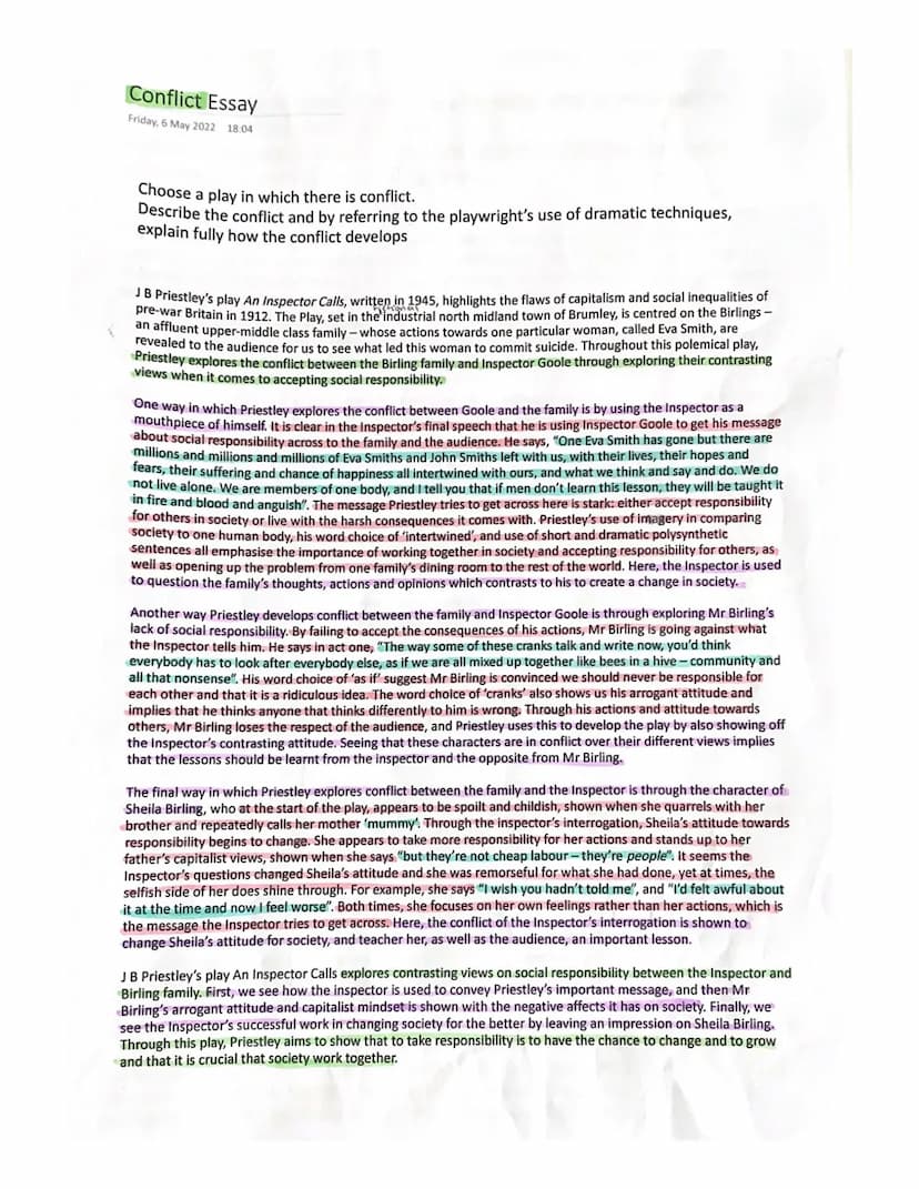 Conflict Essay
Friday, 6 May 2022 18:04
Choose a play in which there is conflict.
Describe the conflict and by referring to the playwright's