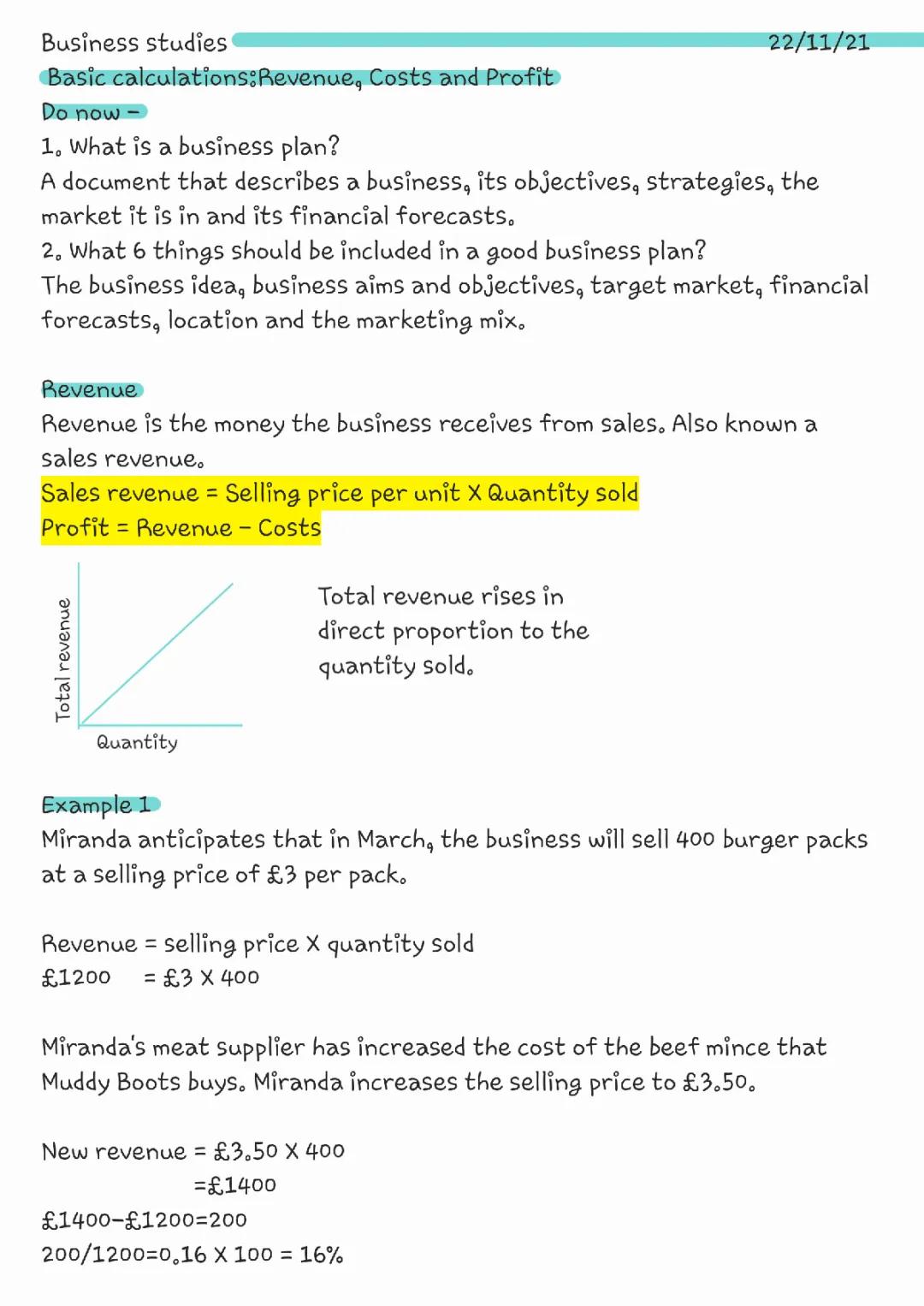 Business basic calculations