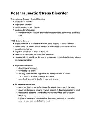 Know post traumatic stress disorder PSYC353 thumbnail