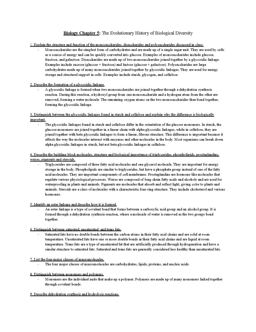 Gen Biology: Macromolecules Part 1 