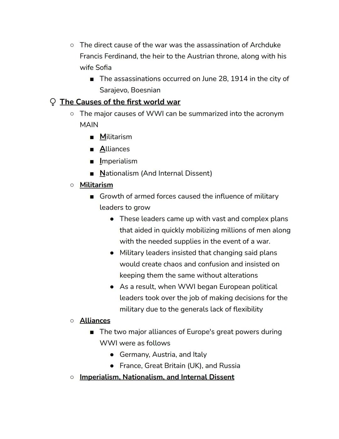World War I
Q Timeline
o The assainations of Francis Ferdinand and Sophia (June 28, 1914)
o The war began (July 28, 1914)
o Battle of Tannen