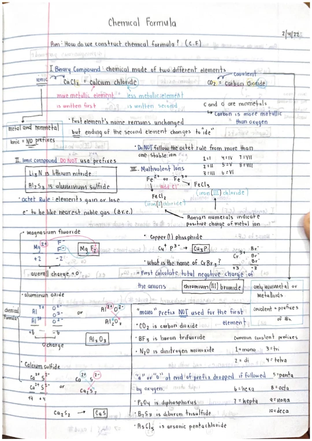 ionic
Chemical
Formula
metal and nonmetal
lonic = No prefixes
Chemical Formula
Aim: How do we construct chemical formula? (C.F) [
origib
Ma
