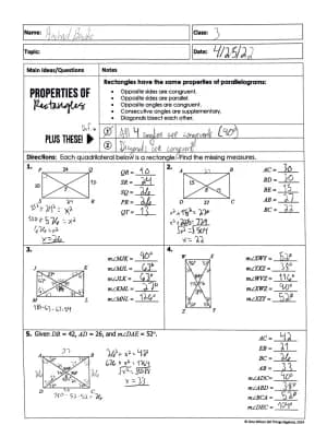 Know Lesson 6.4: Special Parallelograms - Rectangles thumbnail