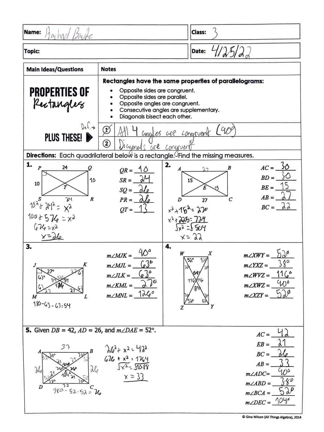 Name:
Topic:
Main Ideas/Questions
PROPERTIES OF
Rectangles
1.
3.
10
P
J
S
24
782 242 = x₂
10085 Не =х2
676=x2
x=26
M
Baxhard Boute
Def.
D6% 