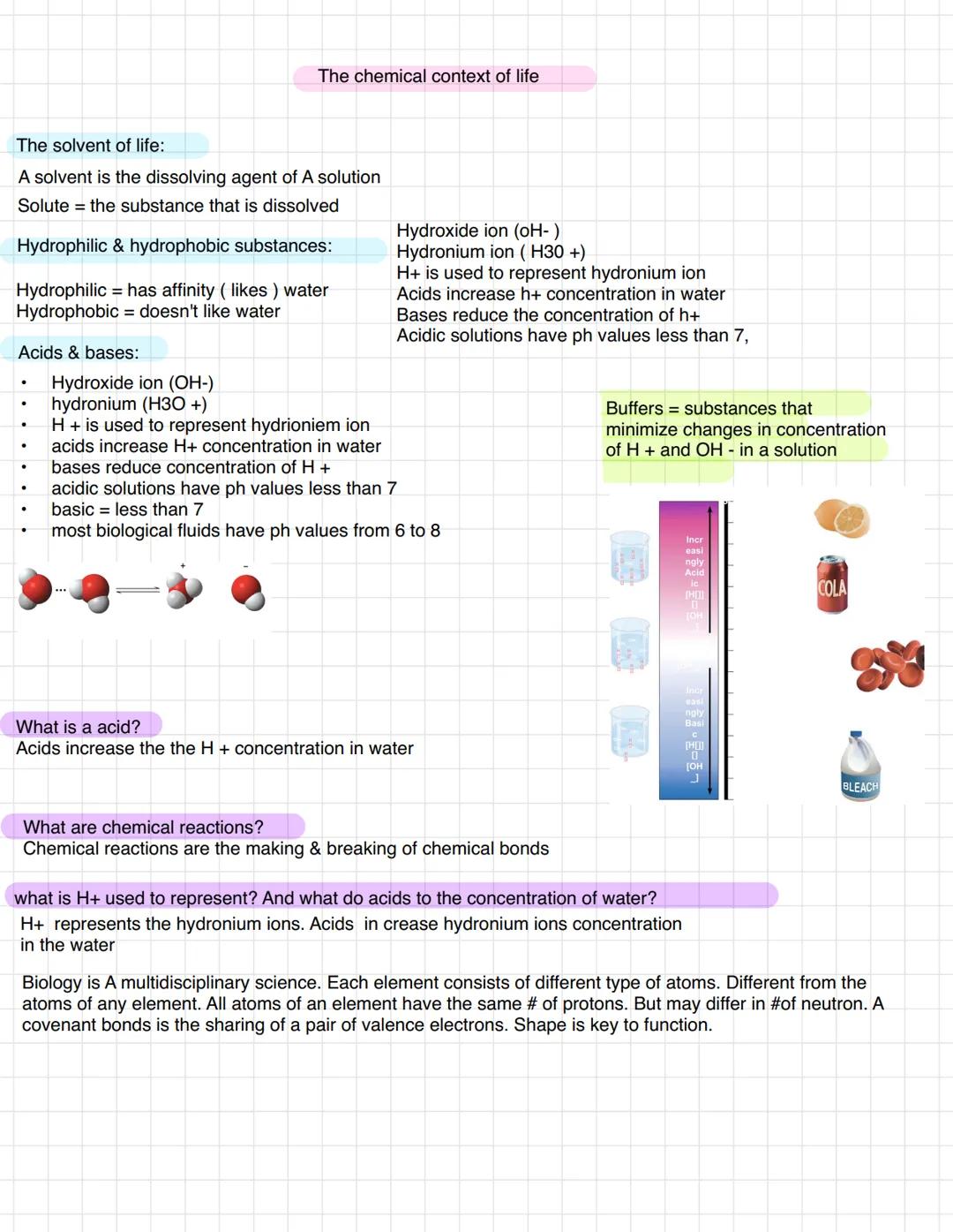 The chemical context of life
A chemical connection To biology:
Biology is science A multidisciplinary science
Living organisms are subject t