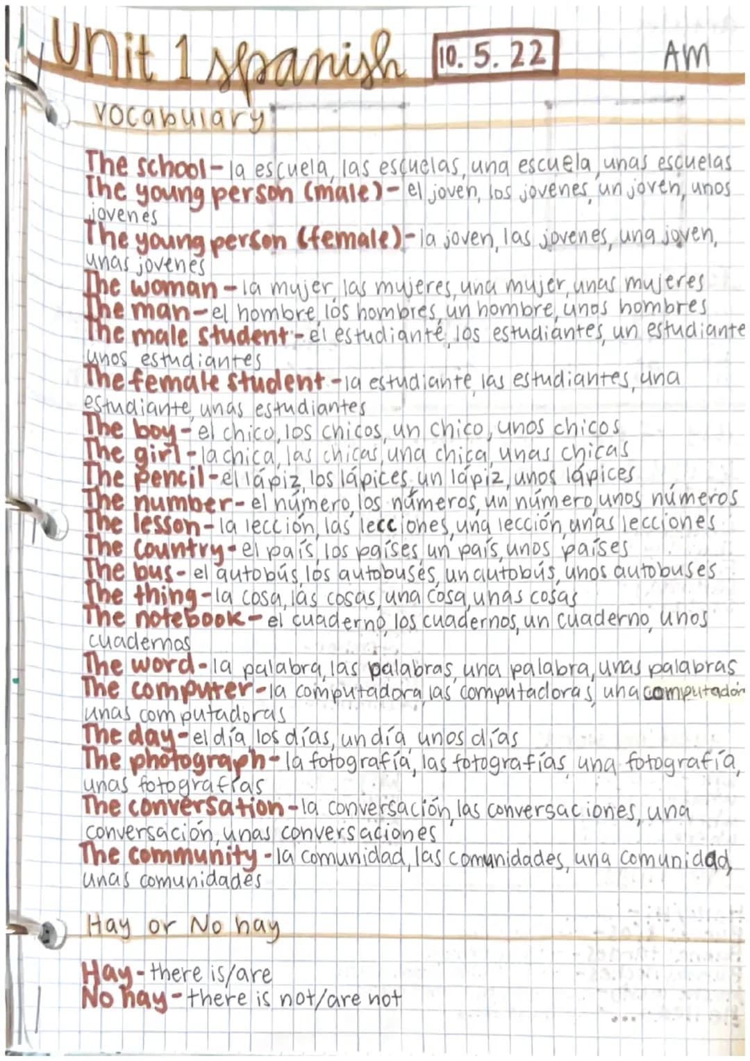 Aprender Español: Unidad 1 Vocabulario - Claves, Ejercicios y Recursos PDF