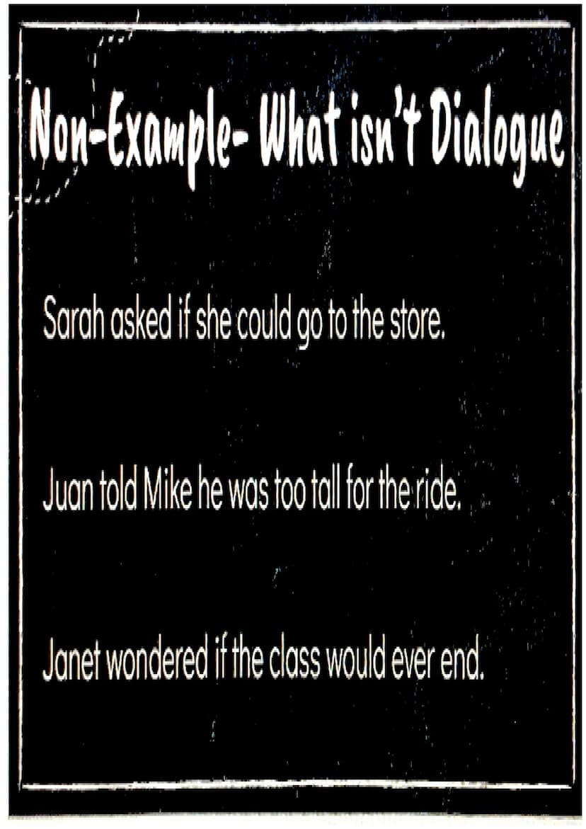 Dialogue
a conversation
between two or
more people as
part of a play,
movie, or piece of
literature.
YOU LOOK
CUTL TODAY
"THANKS
●
It can be