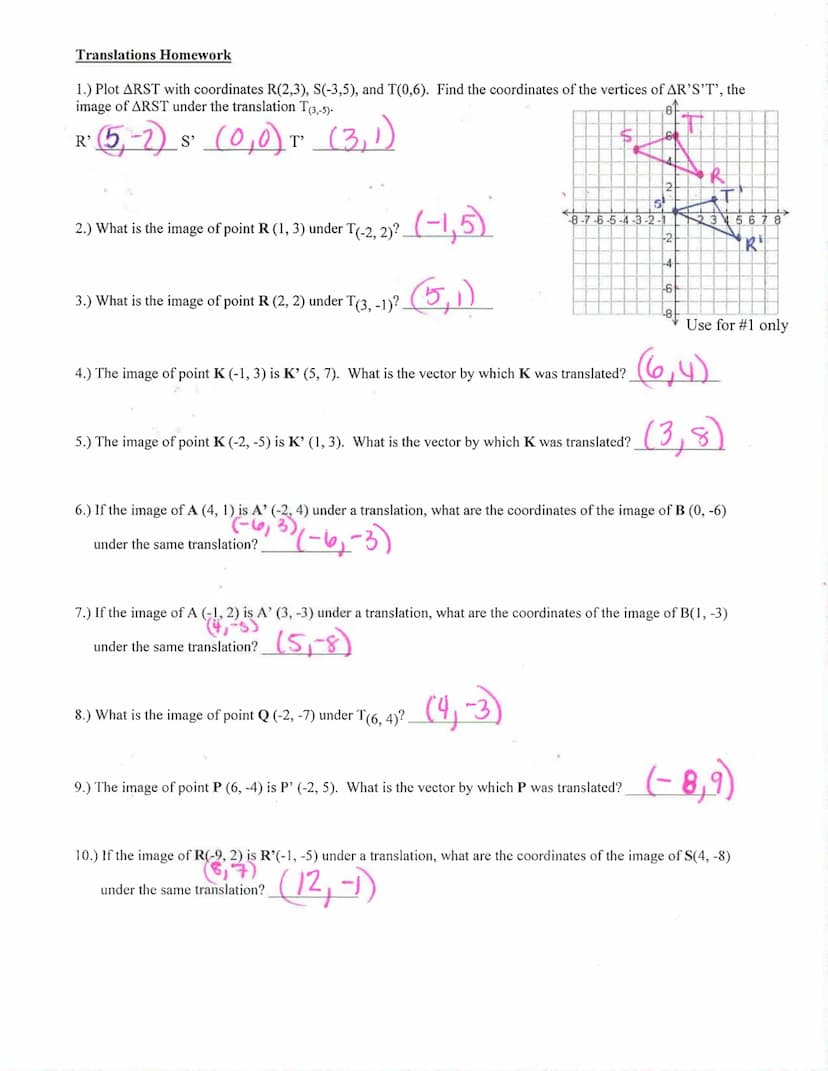 Key
Honors Geometry: Translations Notes
A transformation is a change in the size location or orientationon
Mof a figure.
,
Name:
A translati