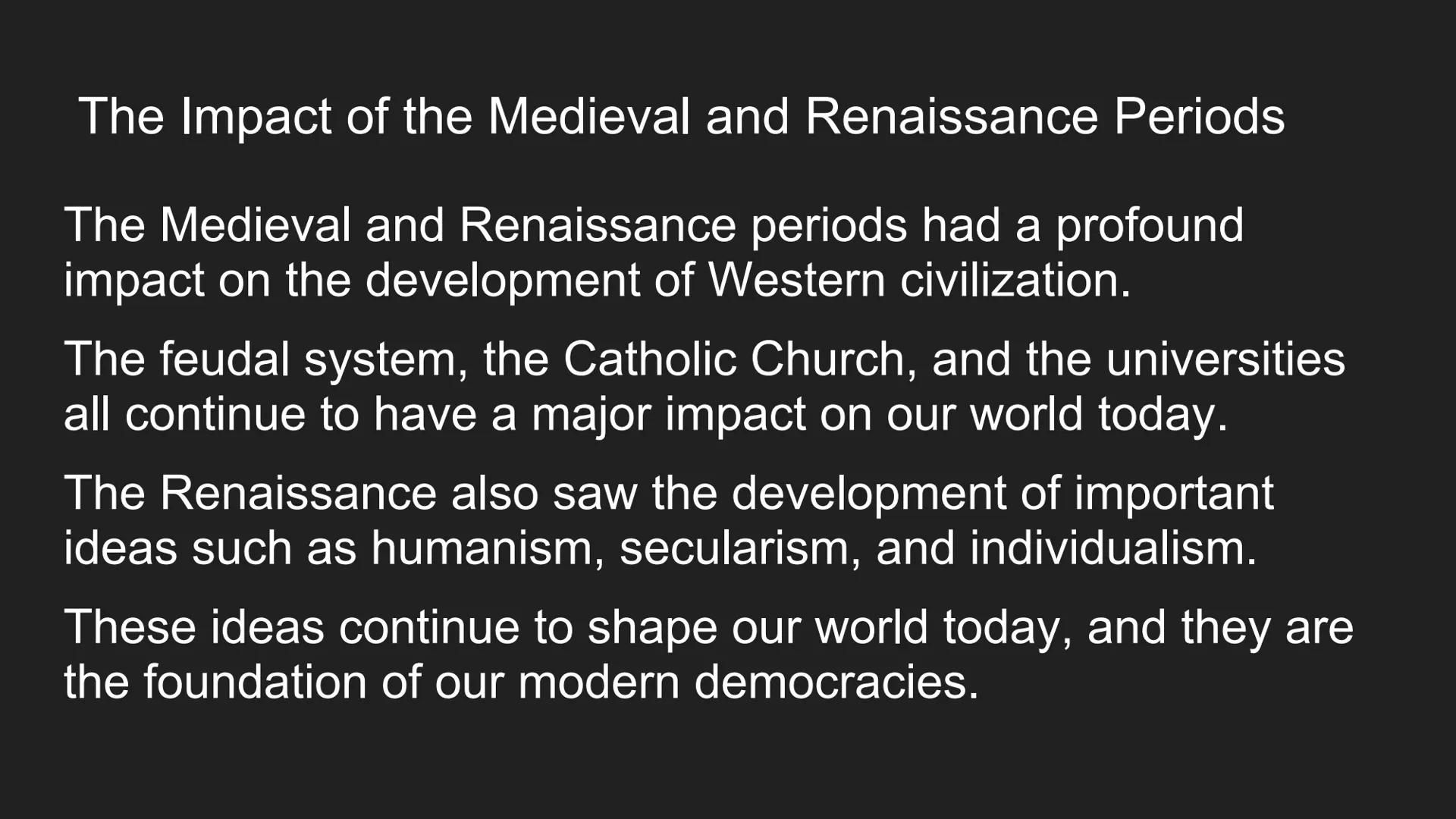 # The Medieval and
# Renaissance Periods # Introduction

The Medieval period lasted from the fall of the Roman Empire in the 5th century to

