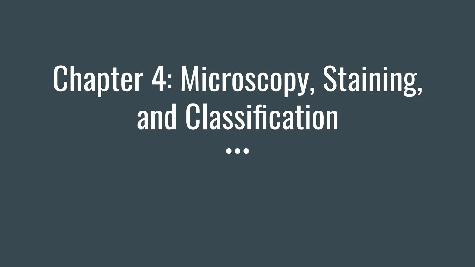 Chapter 4: Microscopy, Staining,
and Classification Units of Measurement
Since microorganisms are small, and a unit of measure is typically 