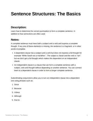 Know Sentence Structures: The Basics SAT Prep thumbnail