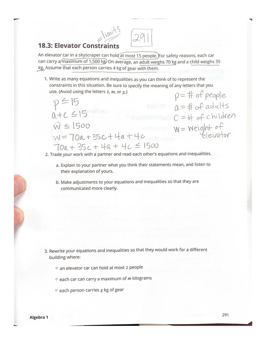 Using Inequalities for Real-Life Problems: Math Fun with Elevator Limits
