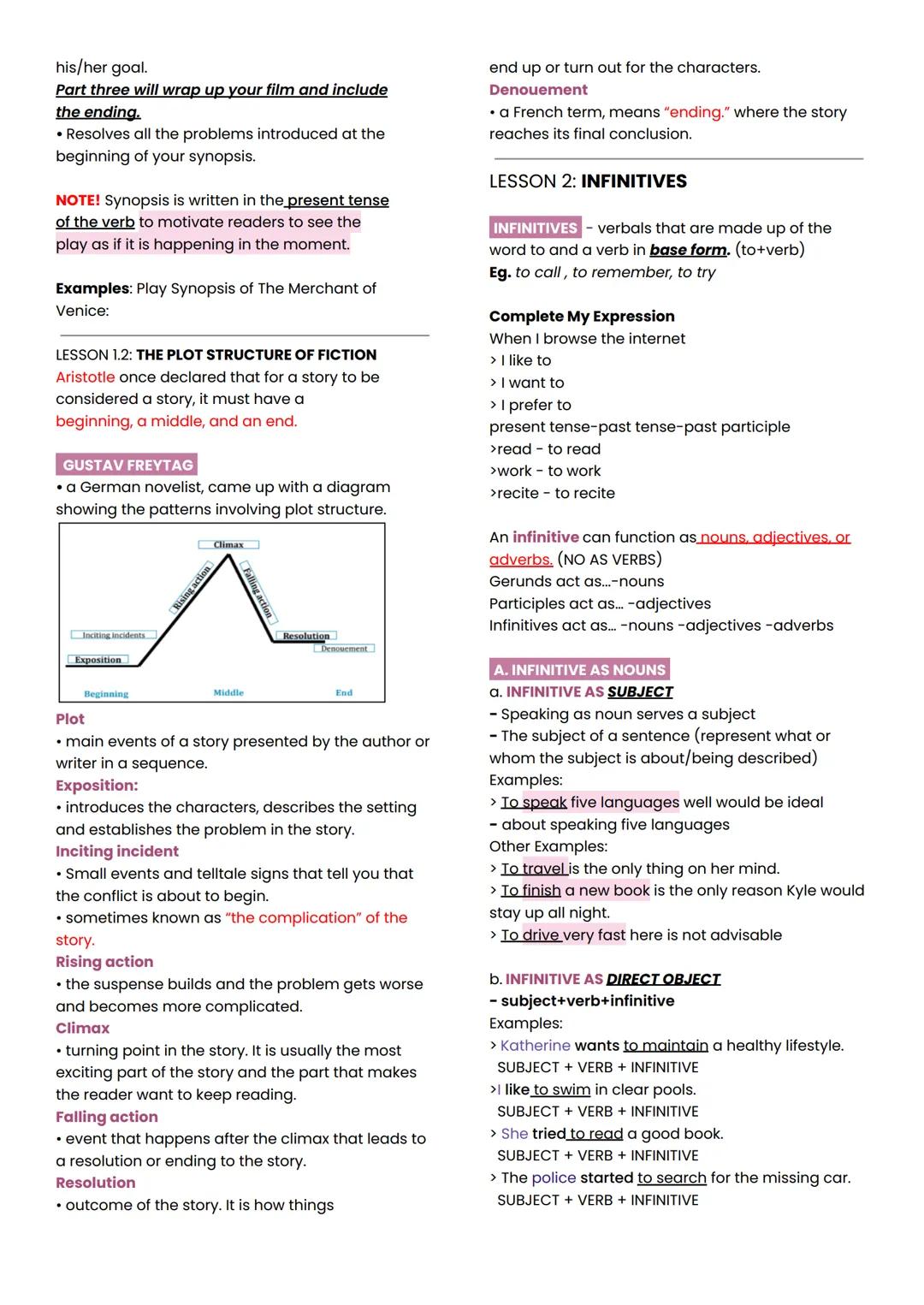## LESSON 1: SYNOPSIS

### ONE-ACT PLAY
- a form of drama that is written in one act, as
opposed to plays that are divided into several acts