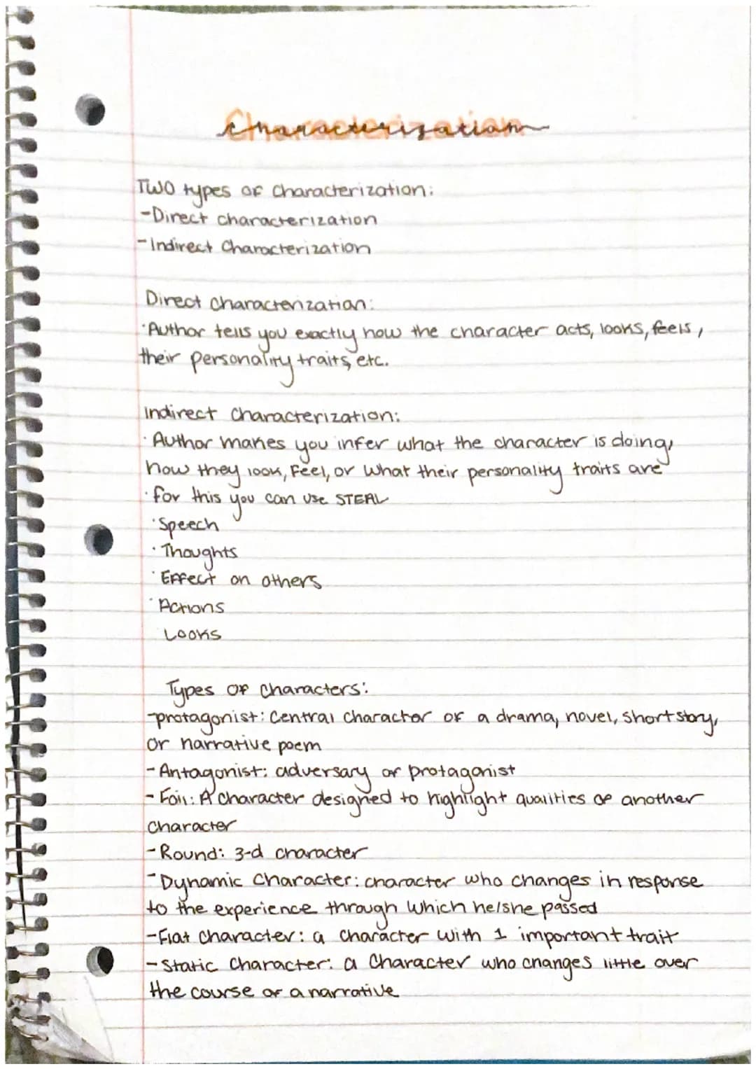 Characterization
TWO
types
-Direct characterization.
-Indirect Characterization.
of characterization:
Direct characterization:
•Author tells