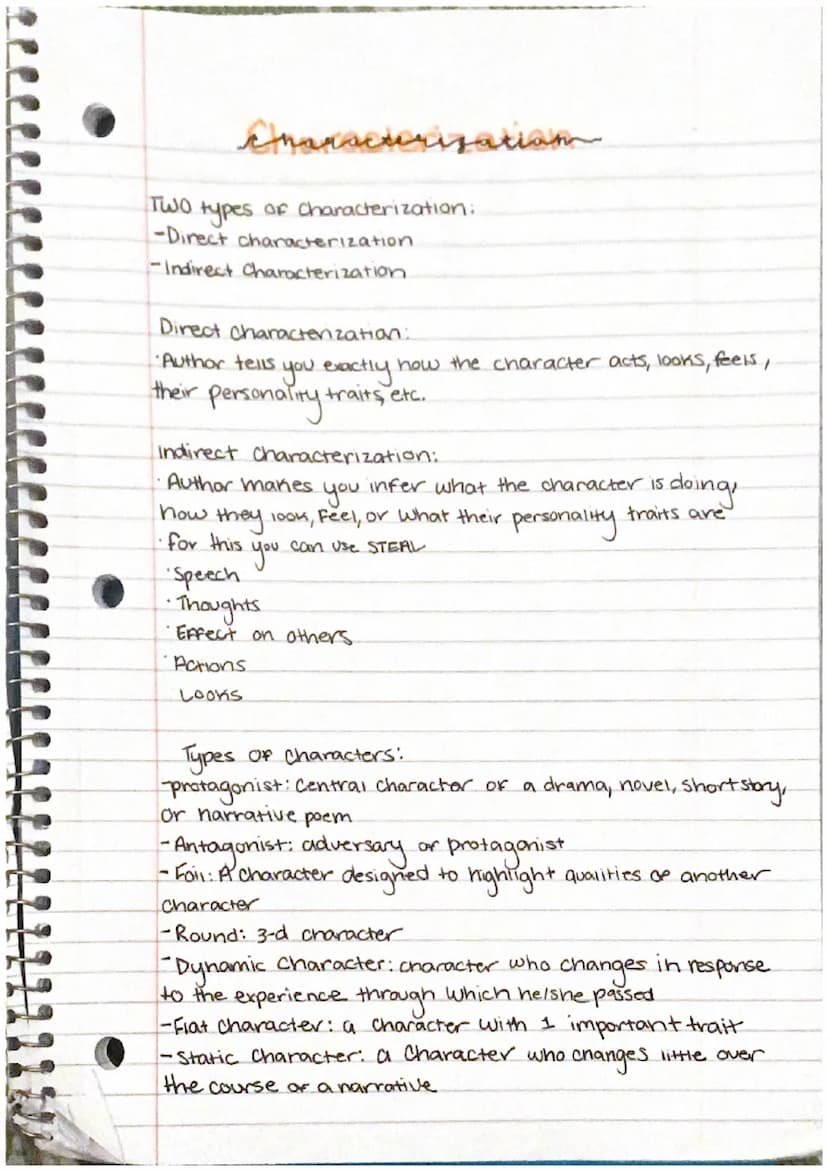 Characterization
TWO
types
-Direct characterization.
-Indirect Characterization.
of characterization:
Direct characterization:
•Author tells