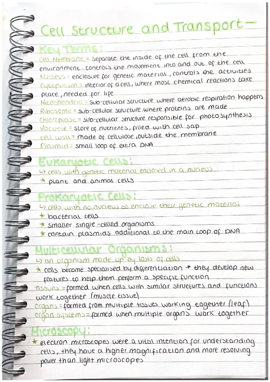 Cell Structure and Transport-
• Key Terms:
Cell Membrane = Separate the inside of the cell from the
environment controls the movement into a