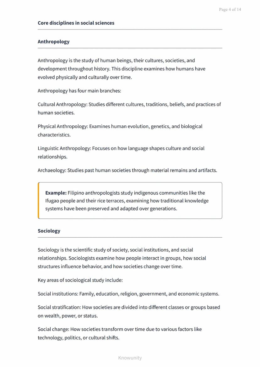 Introduction to social sciences: Major fields and disciplines
Understanding the major fields and disciplines within social
sciences
What you