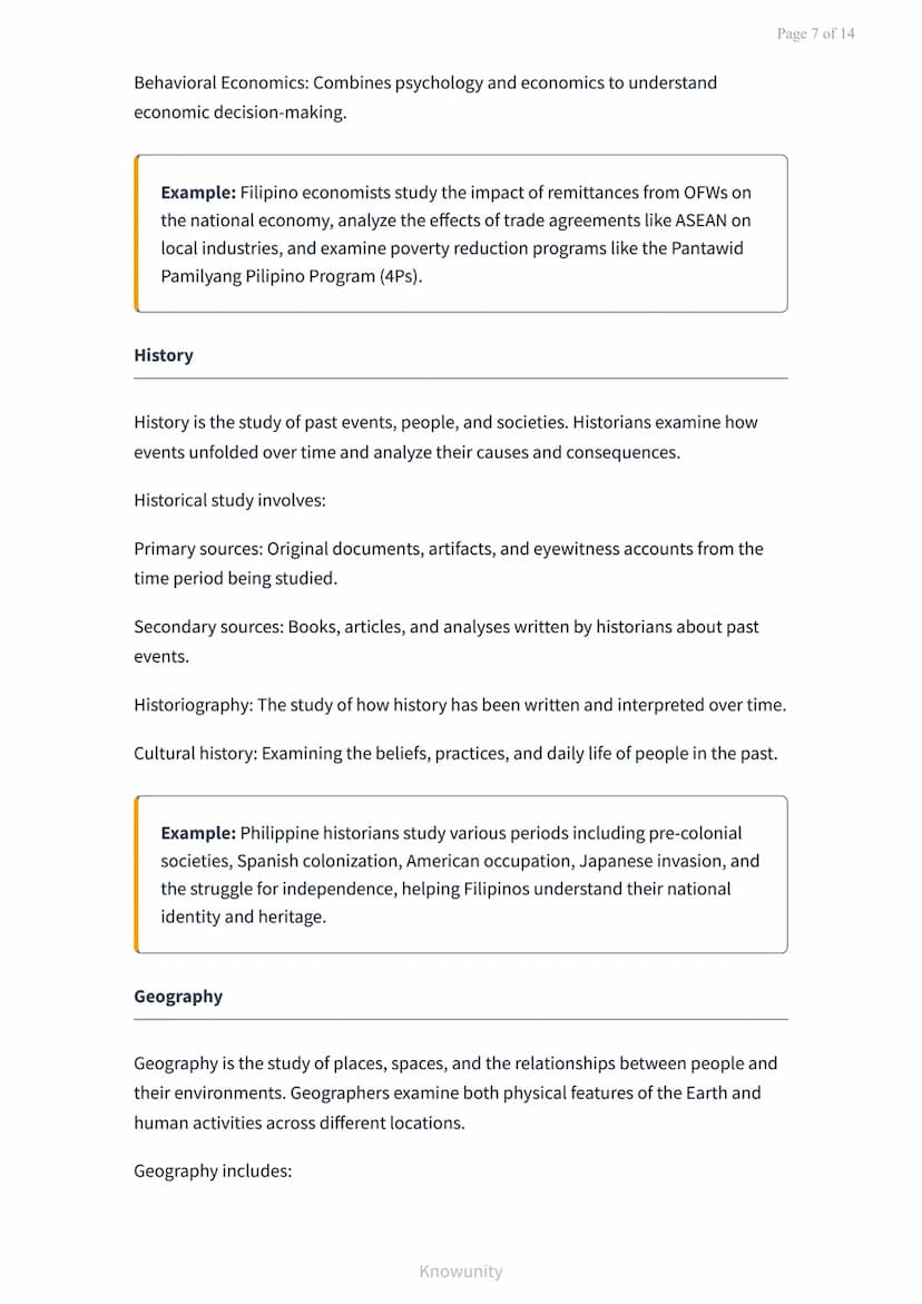 Introduction to social sciences: Major fields and disciplines
Understanding the major fields and disciplines within social
sciences
What you