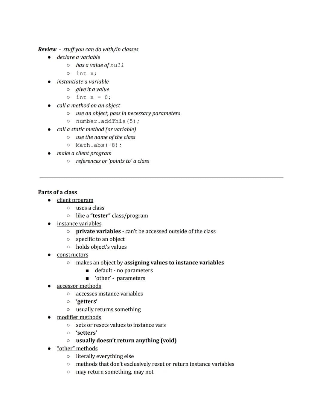 
<h3 id="whatisaclassinjava">What is a class in Java?</h3>
<p>In Java, a class is a blueprint for creating objects. It defines the data and 