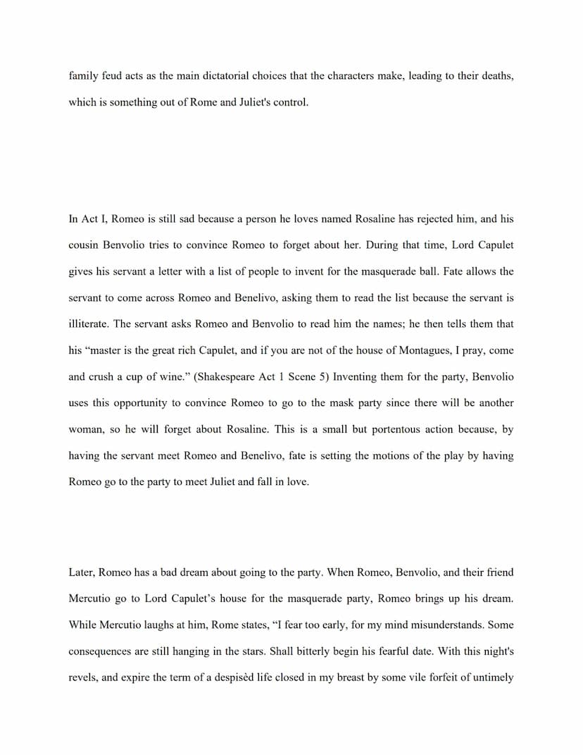 FATE VS FREE WILL ROMEO AND JULIET
FATE
The idea of destiny has been connected to the notion of stars, which some believe
control human life