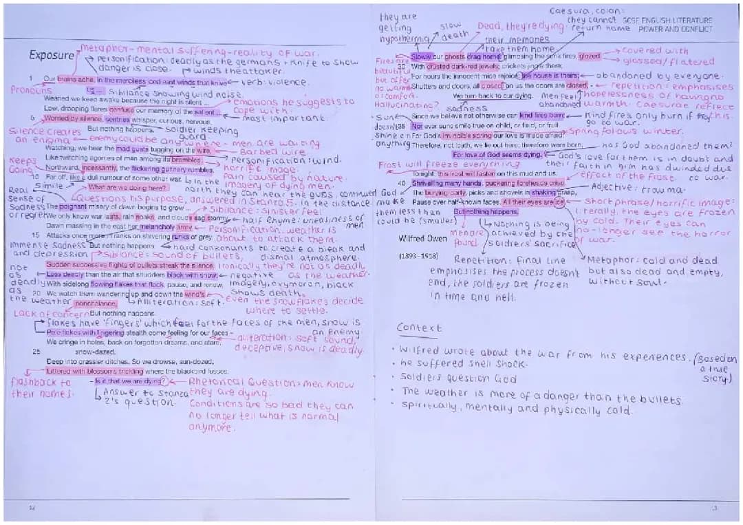 Exposure by Wilfred Owen: Easy Poem Analysis PDF and Context