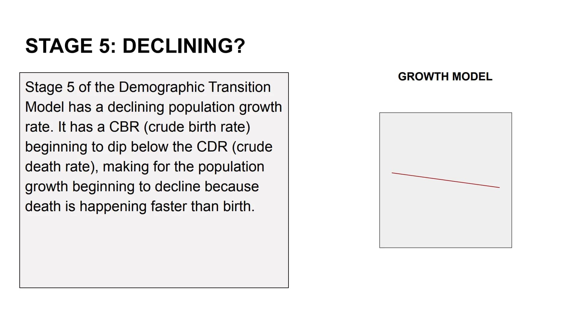 age
40-
30-
20-
0
65
15
male
1
2
3
female
4
DEMOGRAPHIC
5
TRANSITION MODEL
THE FIVE STAGES
a 40
30
20
10
0
Stage 1
High stationary
Death me
