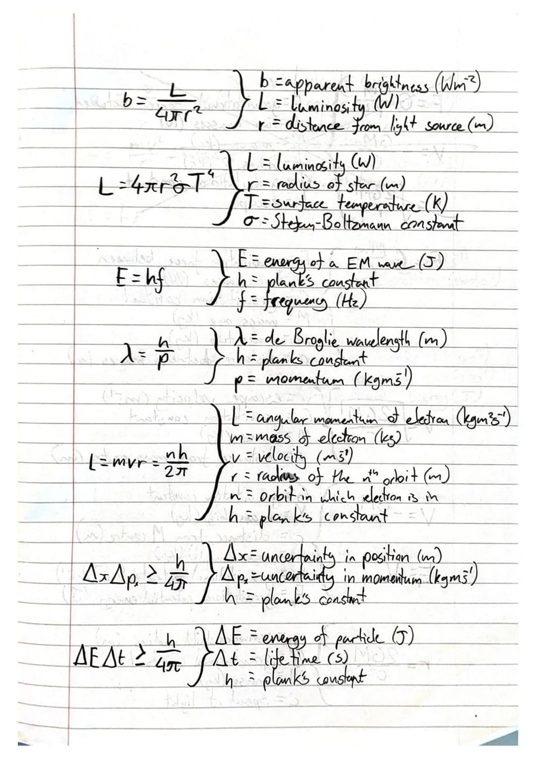 1₂b =
In
Rossulad
что?
L = 4x+374 | L = luminosity (W)
r = radius of star (m)
T = surface temperature (K)
Stefan-Boltzmann constant
F=hf
=
2