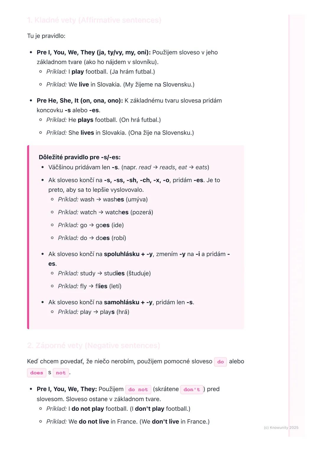 # Prítomný jednoduchý čas
(Present Simple)

1. Prehľad prítomného jednoduchého
času

Prítomný jednoduchý čas (po anglicky Present Simple) po