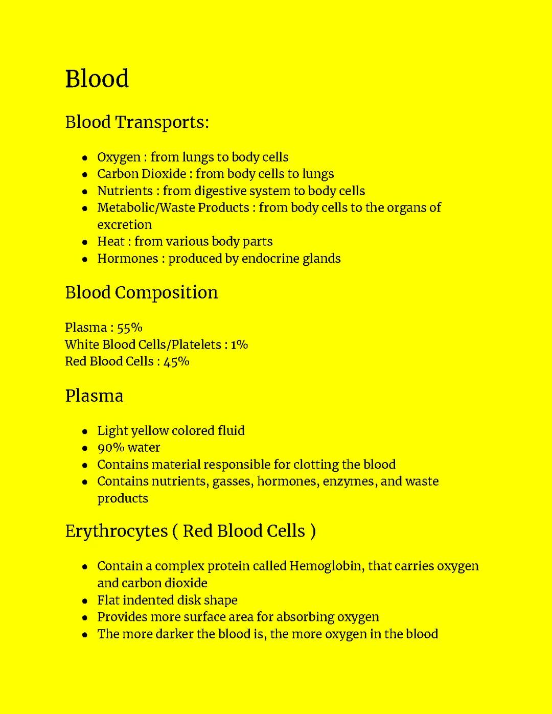 Notes About Blood 