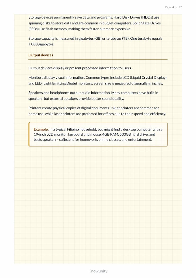 Computer hardware and software fundamentals for digital literacy
Essential computer components and software concepts for ICT
literacy
What y