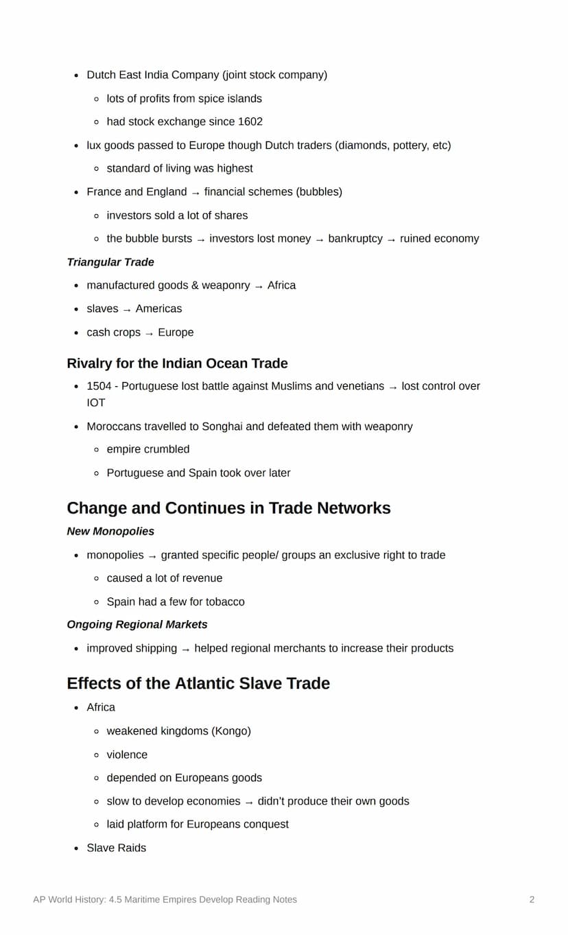 AP World History: 4.5 Maritime
Empires Develop Reading Notes
Date
12/10/22
Page Numbers 232-238 (AMSCO World History: Modern [1200-Present])