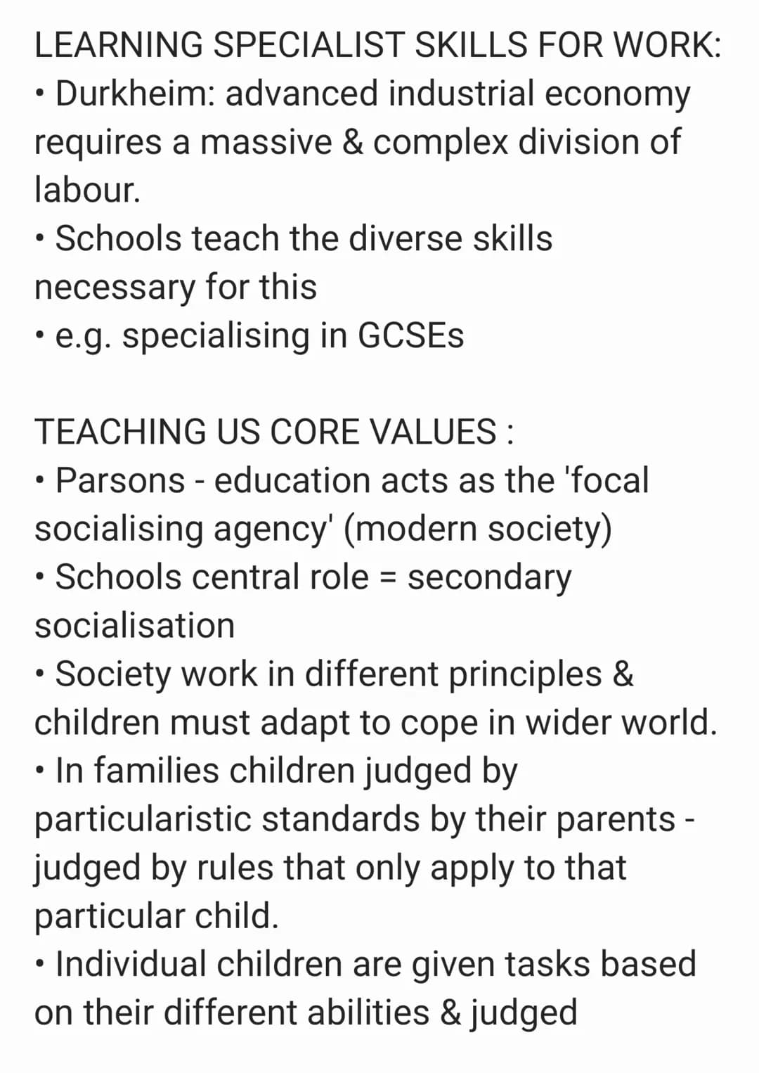 FUNCTIONALIST PERSPECTIVE ON
EDUCATION:
4 POSITIVE FUNCTIONS:
1) Creating social solidarity
2) Teaching skills necessary for work
3) Teachin
