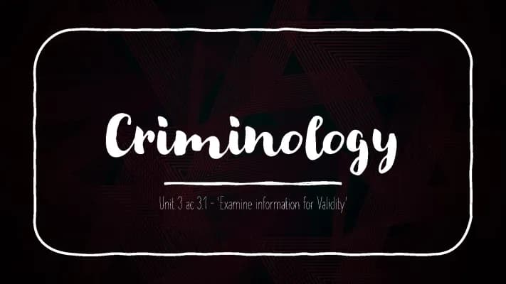 Know Criminology Unit 3 ac 3.1 Validity thumbnail