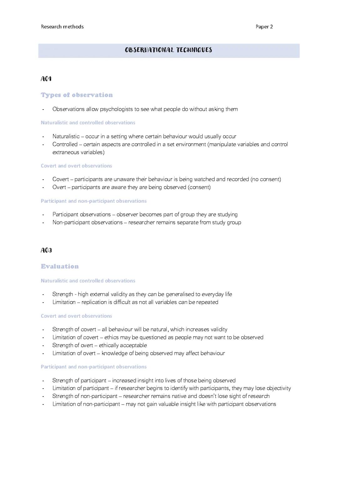 Observational techniques